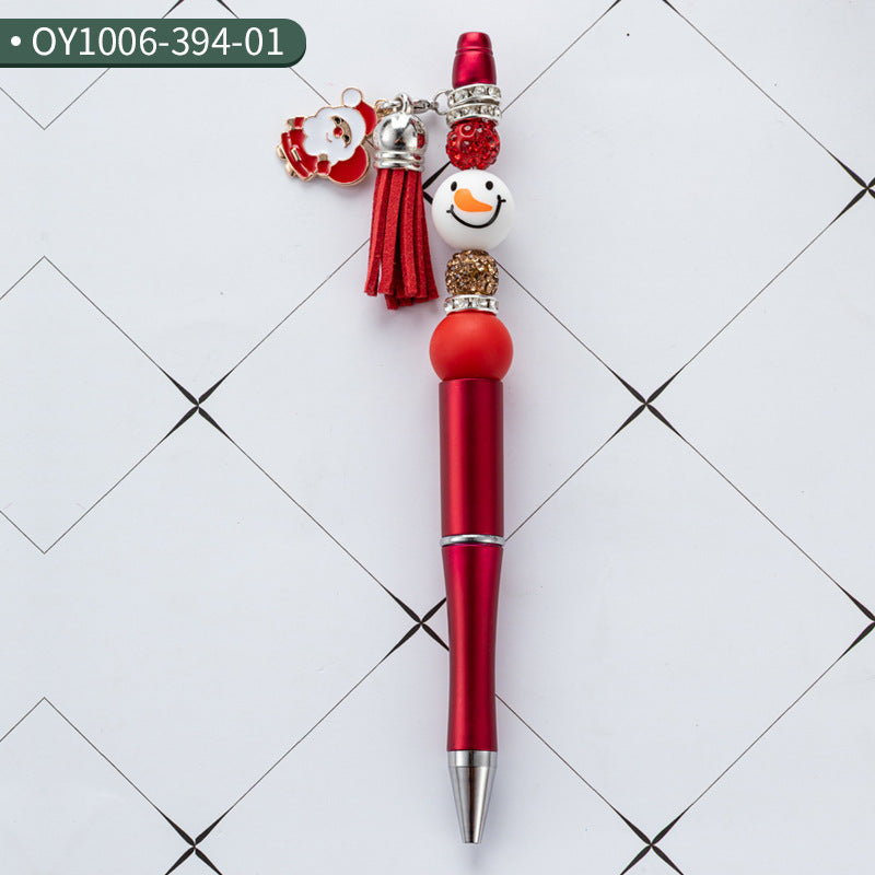 Wholesale Christmas Tassel Silicone Handmade Bead Pen Ballpoint Pen