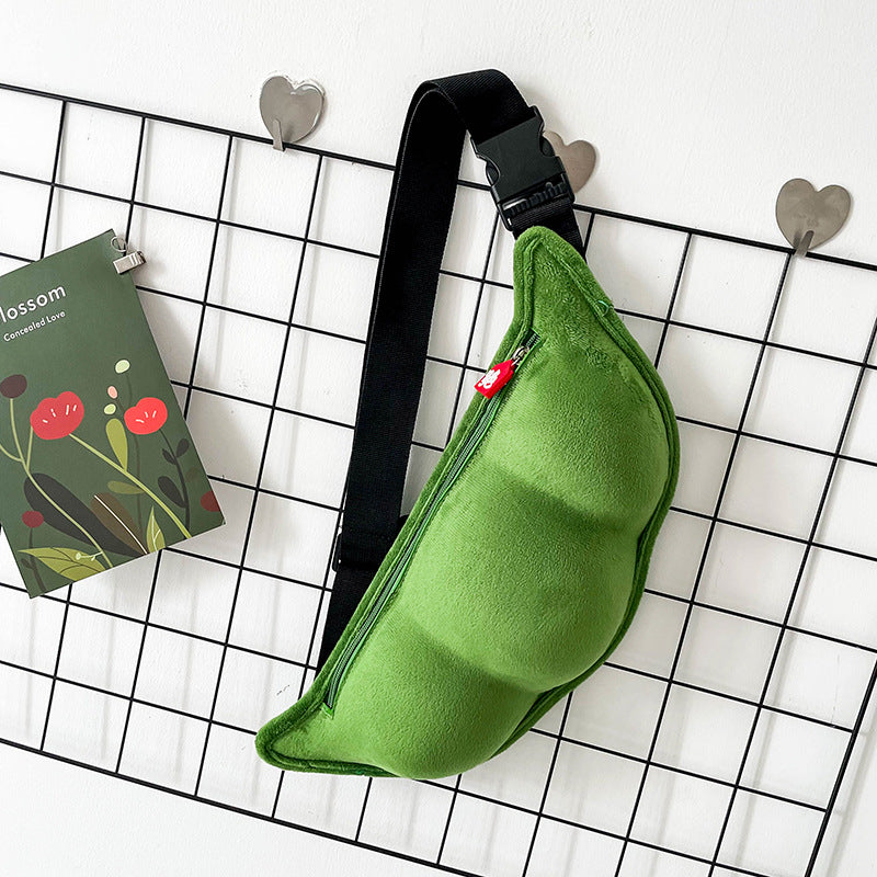 Wholesale Plush Velvet Edamame Messenger Bag