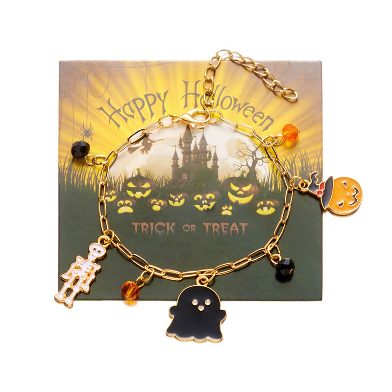 Wholesale  Pumpkin Ghost Paper Card Bracelet
