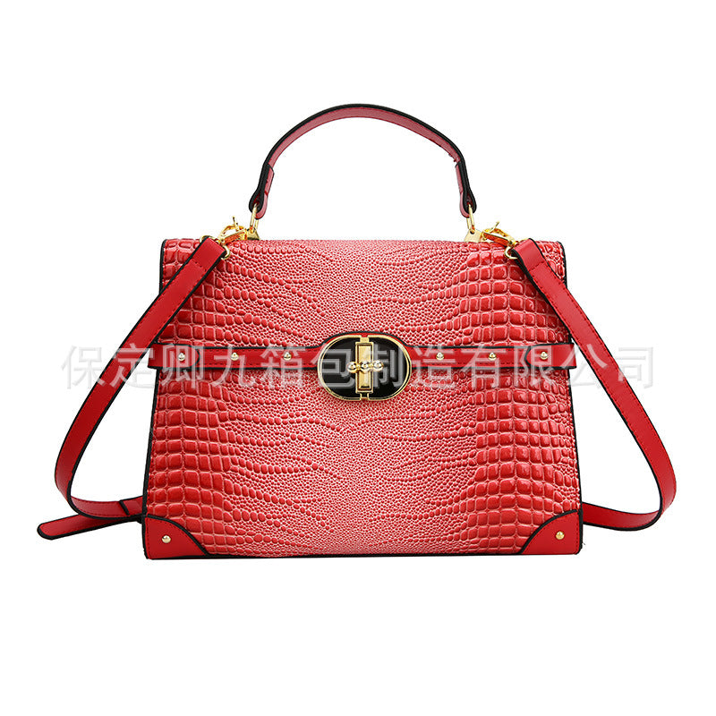 Wholesale 2023 Autumn and Winter PU Crocodile Pattern Handheld Shoulder Crossbody Bag