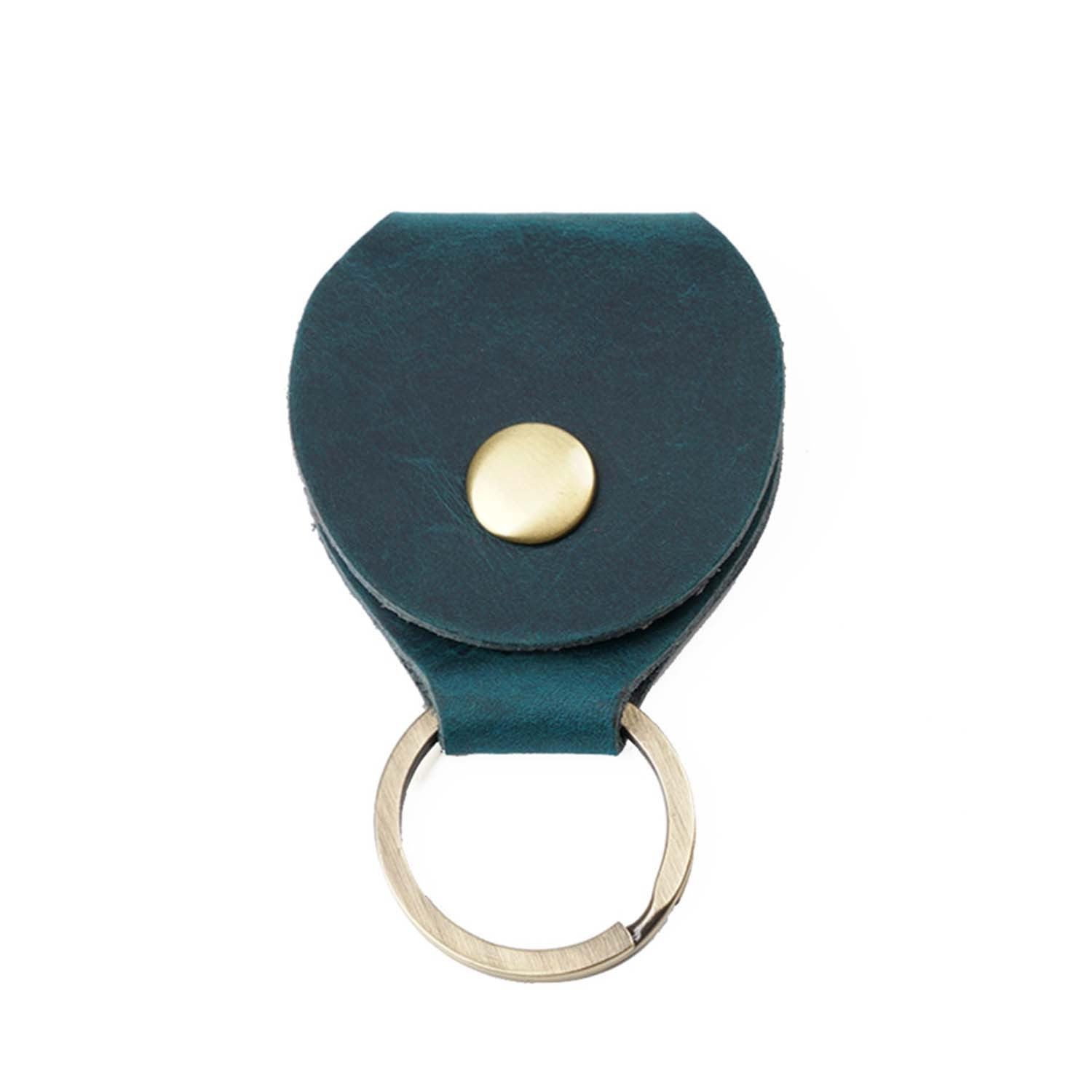 Wholesale Cowhide Guitar Pick Bag Storage Box Leather Keychain