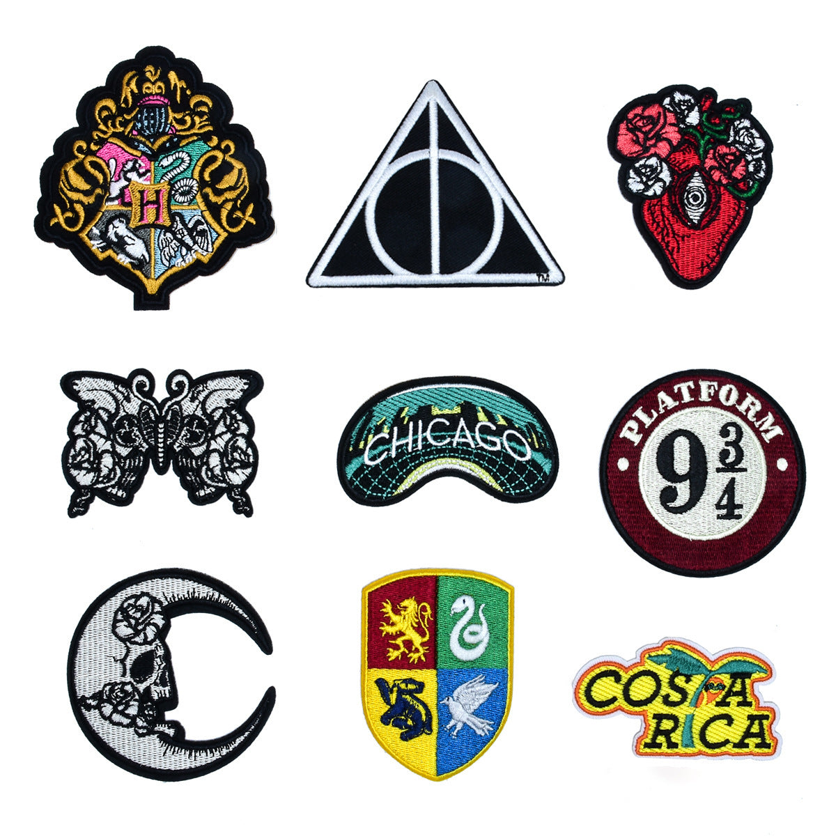 Wholesale 9 Pack Embroidered Iron On Cloth Patches Badges For Casual Clothing And DIY Craft Supply