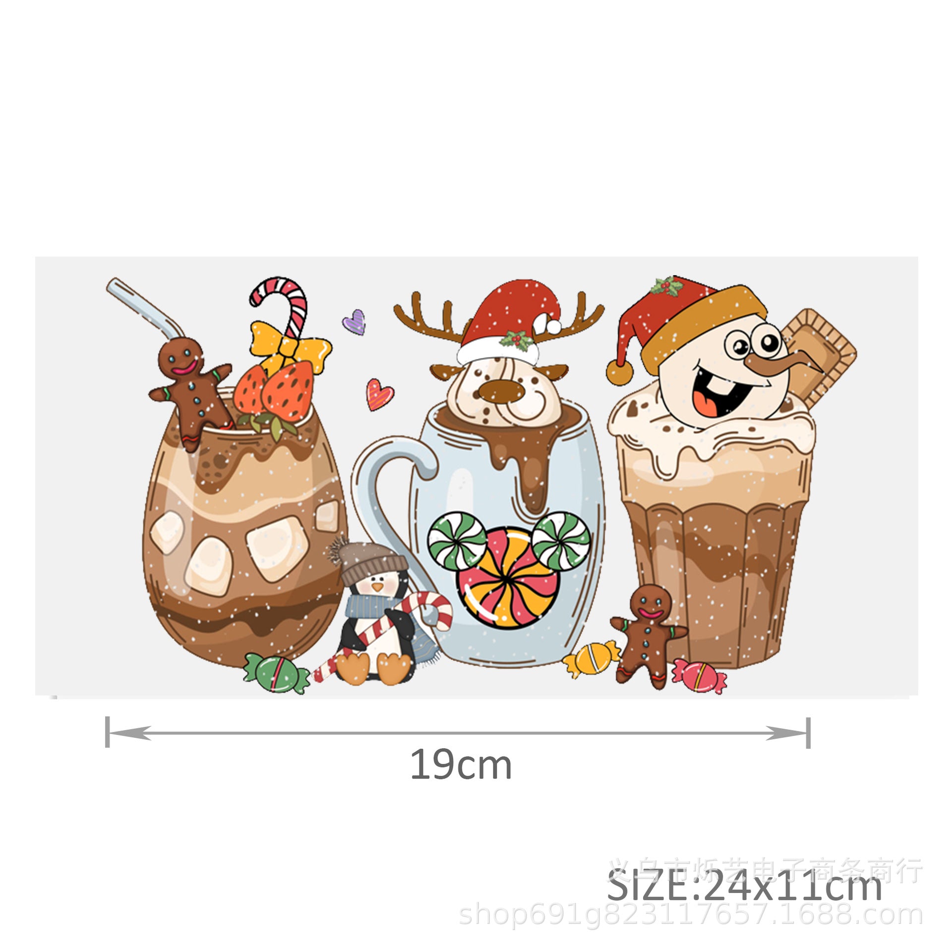 Wholesale Christmas  Snowman Drink  16oz Cup UV DTF Wraps