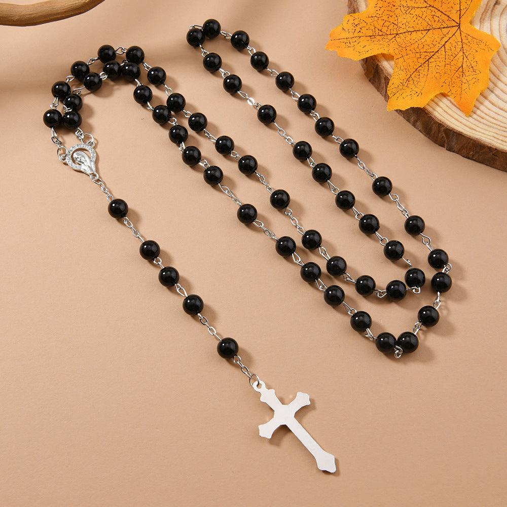 Wholesale 3pcs Pearl Cross Rosary Bracelet