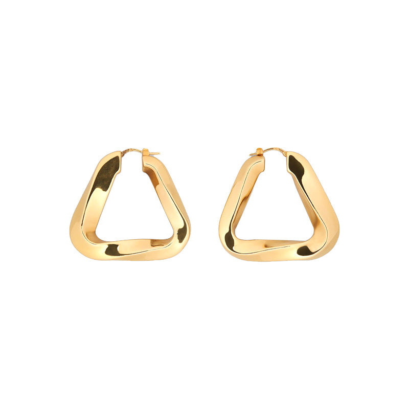 Wholesale Irregular hoop triangular exaggerated geometric earrings