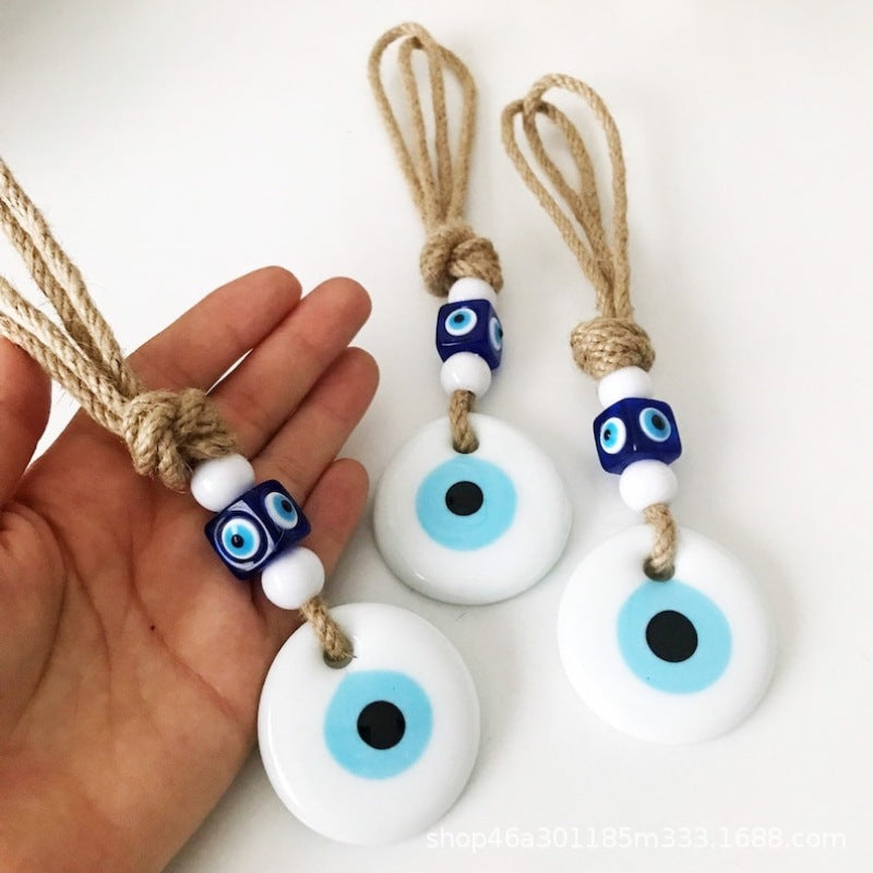 Campo al por mayor Campo de tejido de vidrio Ojos azules de los ojos del diablo Ornamento colgante