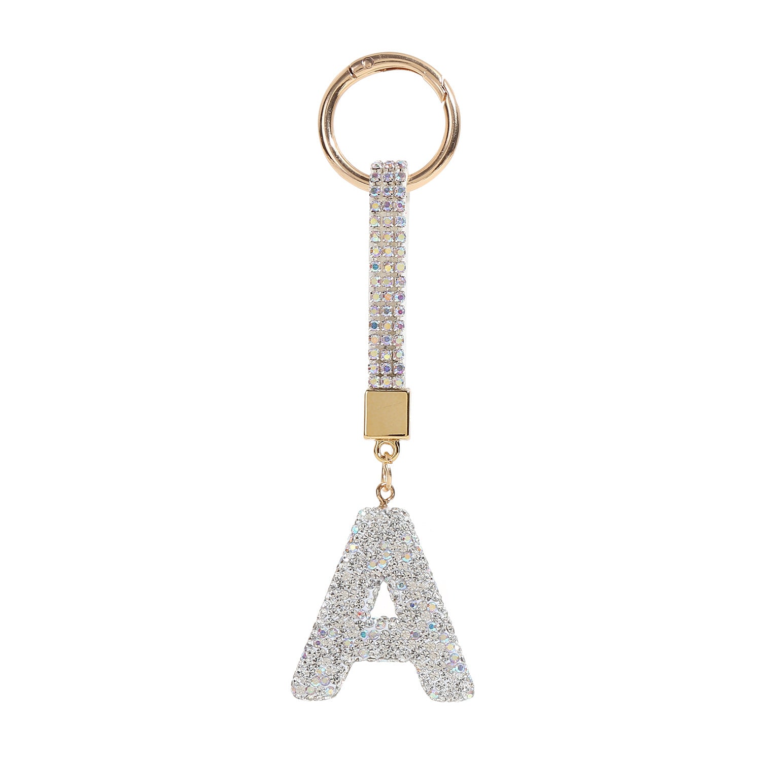 Wholesale Full Diamond Letter A Glass Keychain