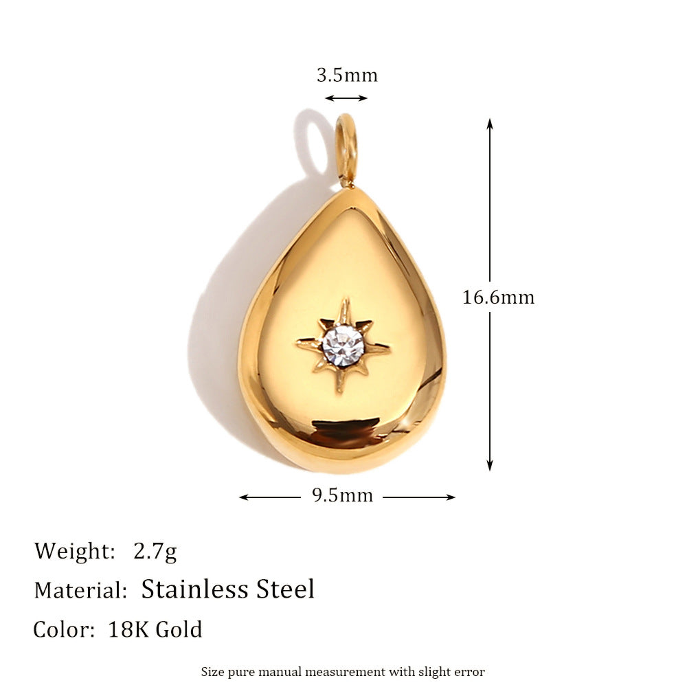 Wholesale Gold Waterdrop Rose Pattern Tile Pendant