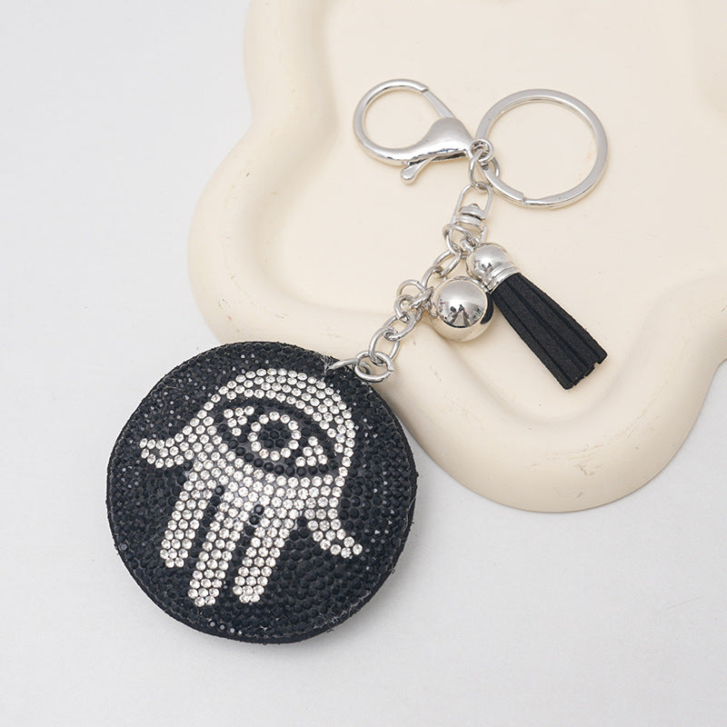 Wholesale Creative Devil's Eye Palm Hot Diamond Keychain