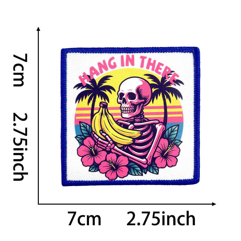 Wholesale Trendy Beach Skull Coffee Mom Theme Iron On Embroidered Patch DIY Decorative Accent For Bags And Coats Resale
