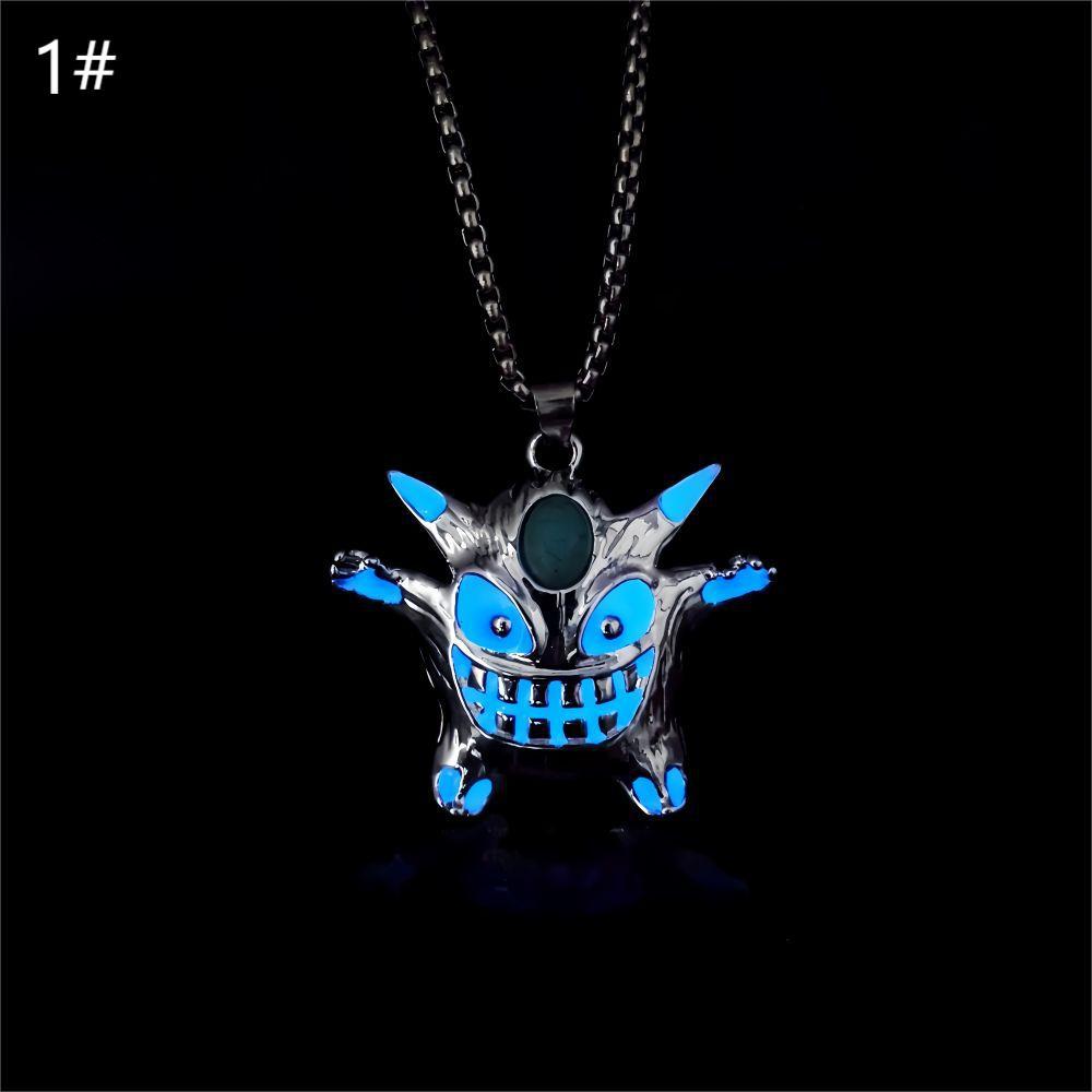 Wholesale  Alloy Electroplating Demon Monster Luminous Halloween Necklace