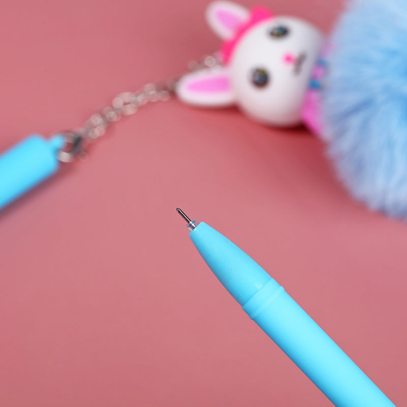 Wholesale Creative Hair Ball Pendant Black Student Cute Cute Rabbit Pendant Water Pen