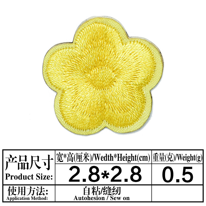 Wholesale Chic Embroidered Plum Blossom Patches Self Adhesive Flower Decorative Accents For Phone Cases Bags ets And Towels