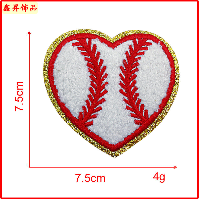 Wholesale 10pcs Baseball Softball Volleyball Blue Ball Football Towels Embroidered Patches FS