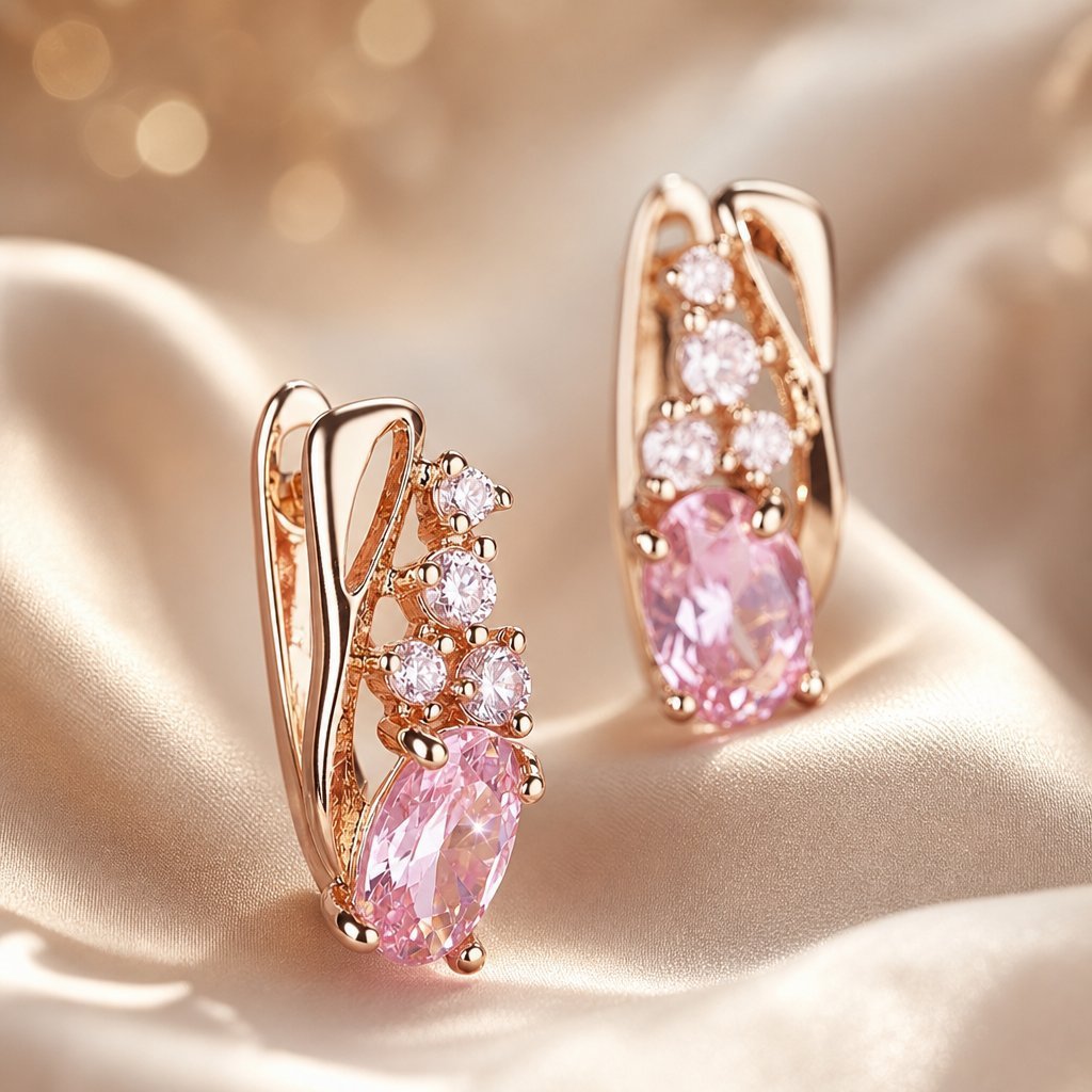 Wholesale Stylish Zircon Inlaid Two Tone Geometric Earrings Party Wear Fashion Accessory Boutique Resale