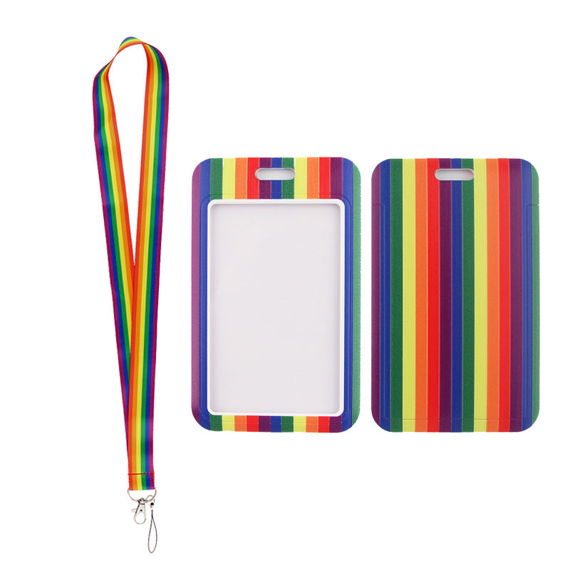 Wholesale Gay Rainbow Polyester Badge Lanyard