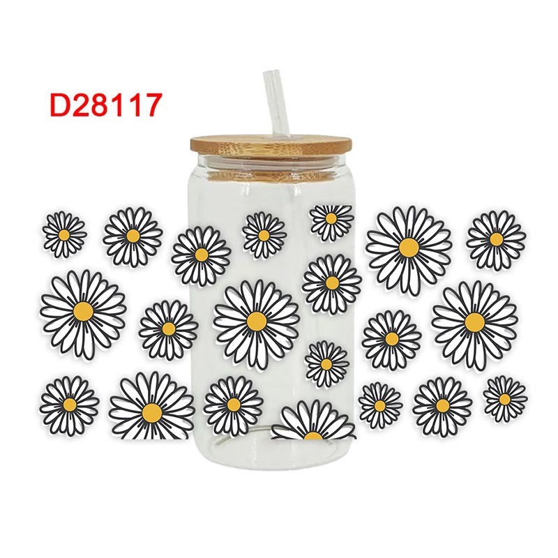 Wholesale Colorful Butterfly with Various Flowers 16oz Cup UV DTF Wraps