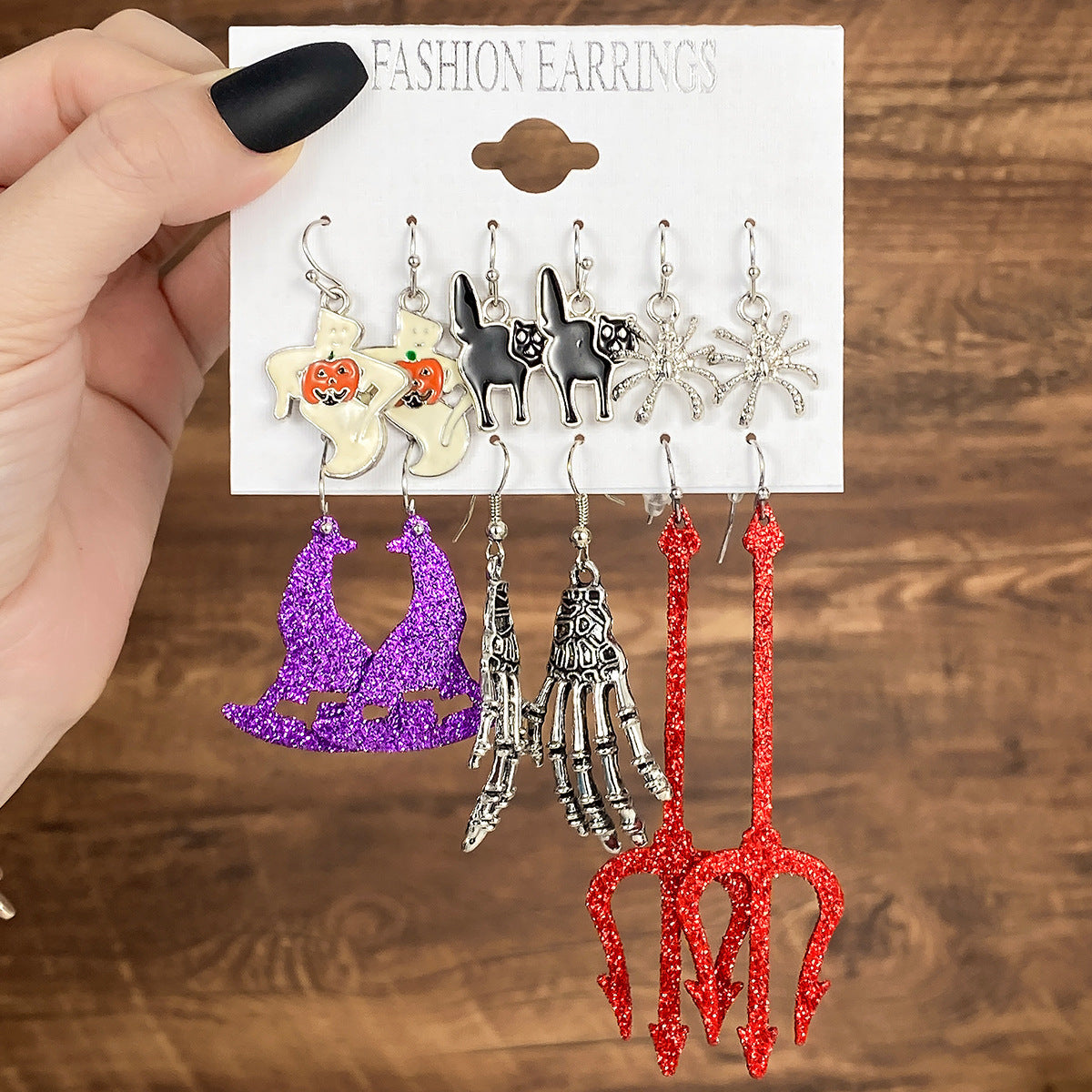 Wholesale Oil Drop Halloween Earrings Set