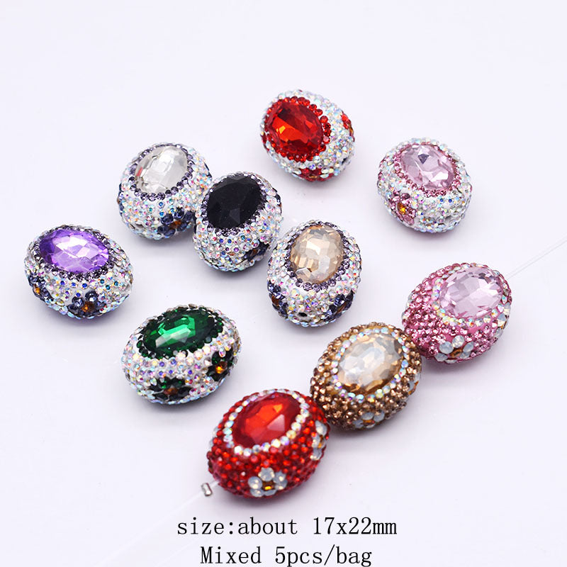 Wholesale 5pcs Clay Heavy Industry Fishtail Zircon Bear Strawberry Beads