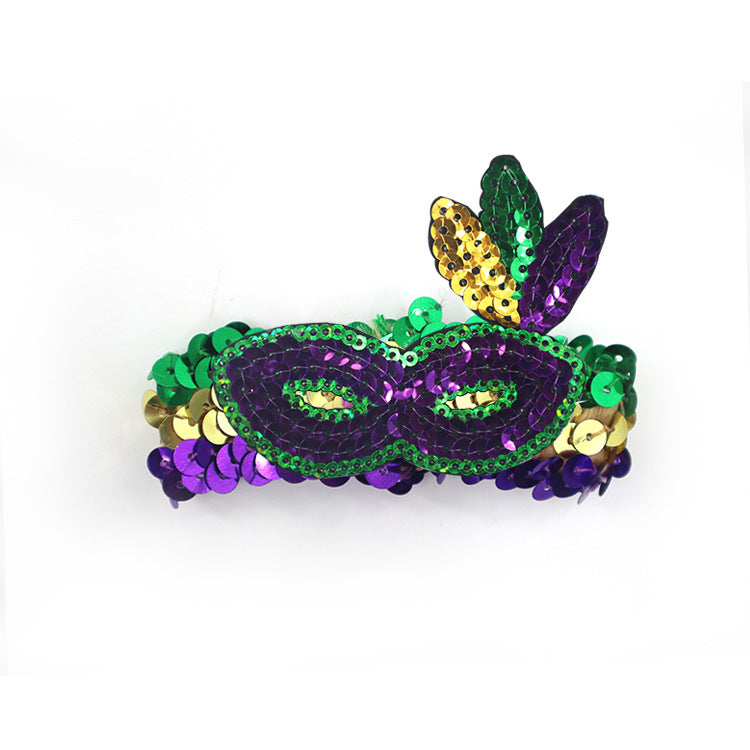 Wholesale Carnival Sequin Gold Purple Green Bracelet