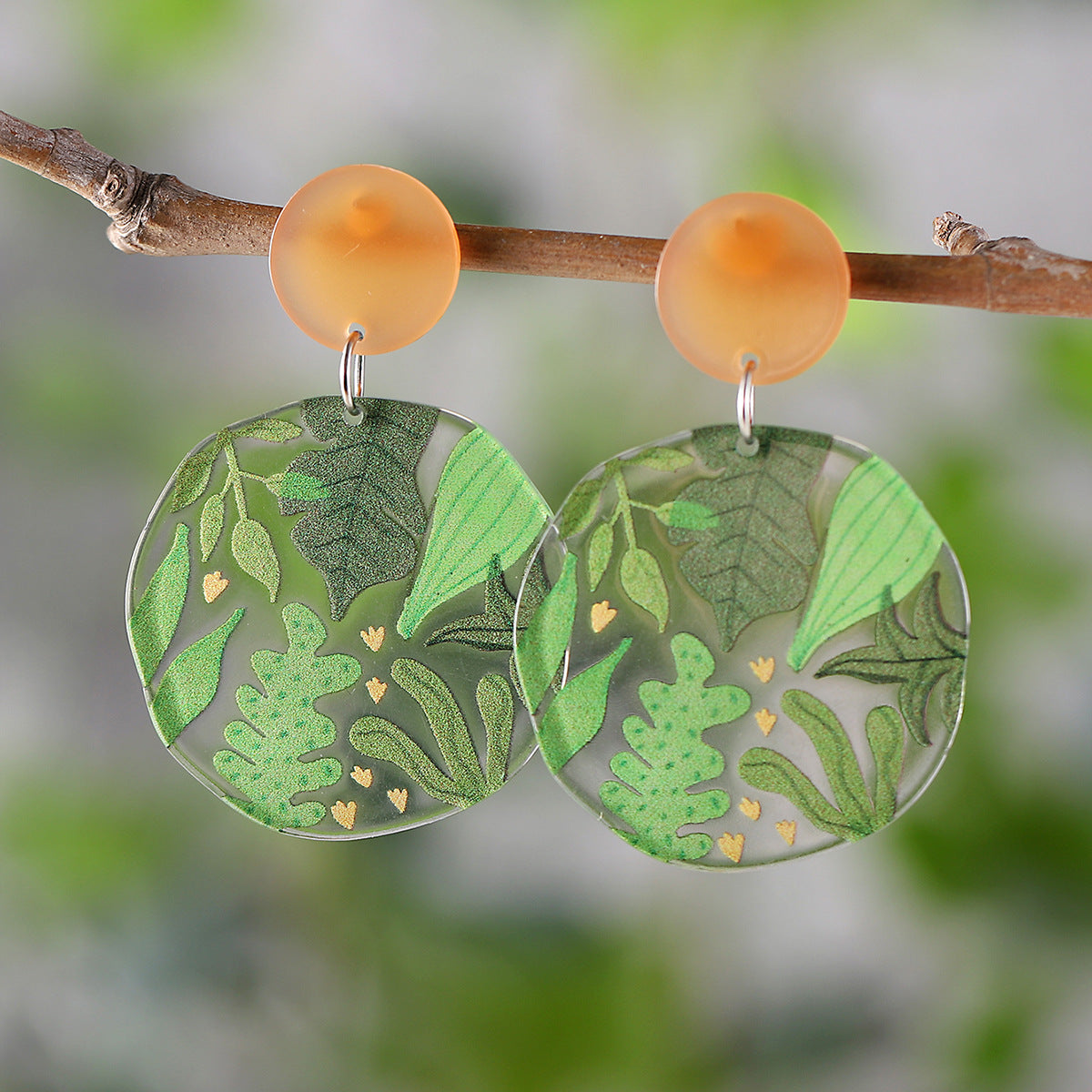 Wholesale Spring and summer flower leaf pendant earrings acrylic earrings