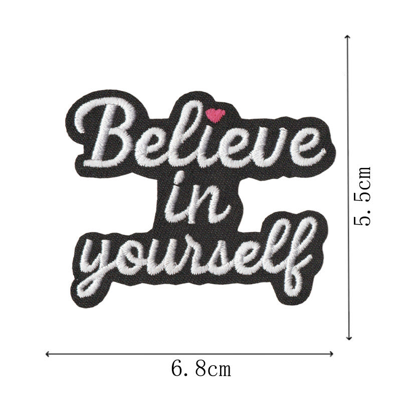 Wholesale Fashion English Letter Embroidered Patches Heart Design DIY Decorative Badges For Bags Towels Clothing 9 Piece Set
