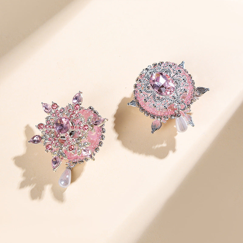 Wholesale  DIY 2pcs snowflake conversion acrylic heavy industry straight hole beads mobile phone chain key chain accessories