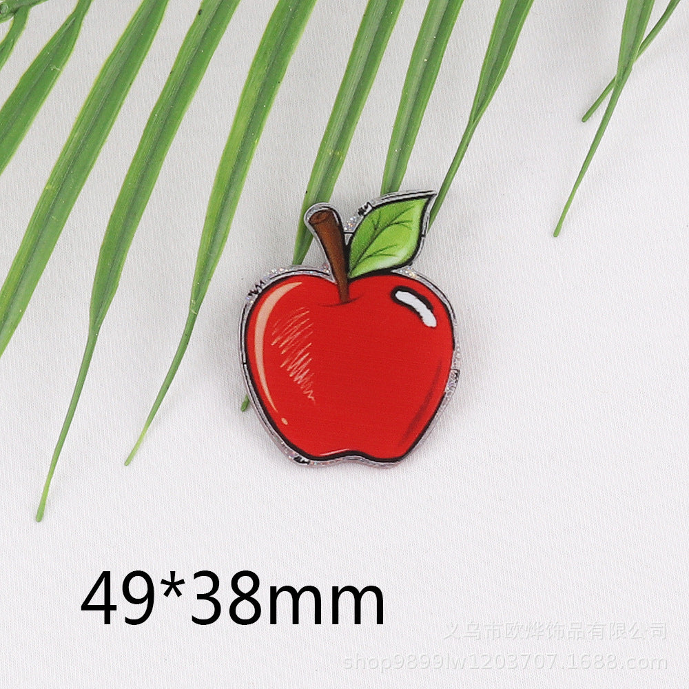 Wholesale 10pcs/pack New Cartoon Apple Drink Bottle Acrylic DIY Patch