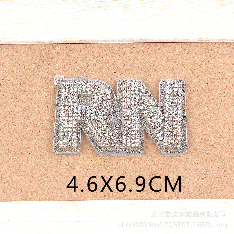 Wholesale Glitter Cartoon Letter  Acrylic DIY Patches