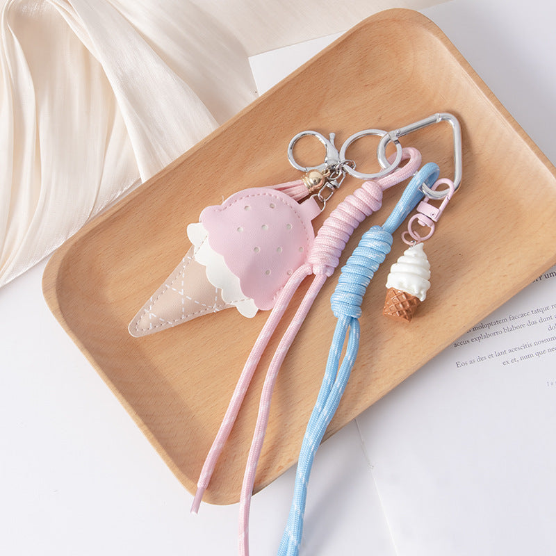 Wholesale Ice cream pendant mini lollipop bag charm