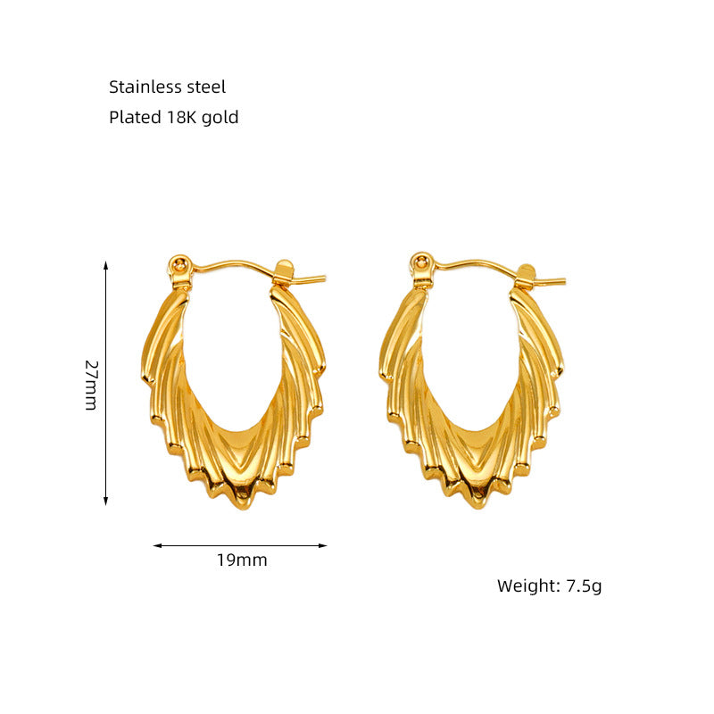 Wholesale Stainless Steel Vintage Türkiye Love Eyes Horn Bag Earrings