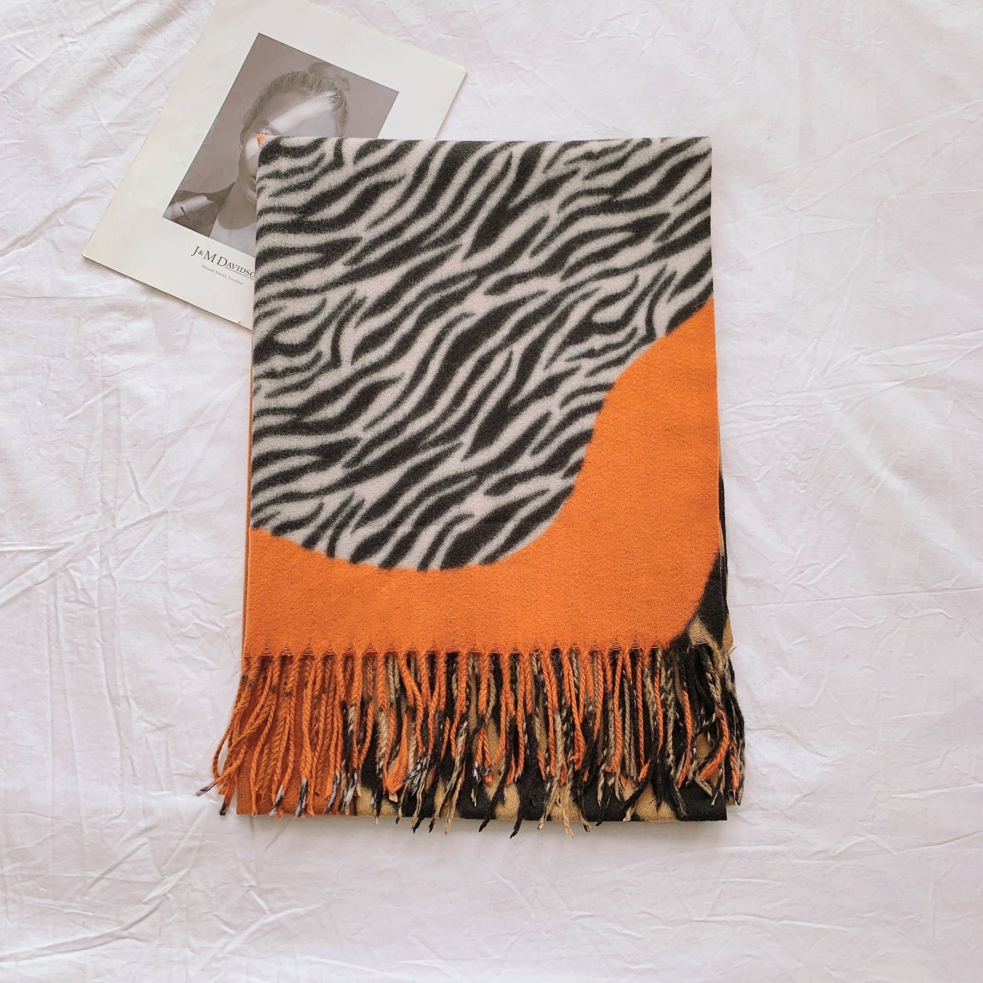 Wholesale Zebra Print Imitation Cashmere Neck Scarf Thickened Warm Scarf