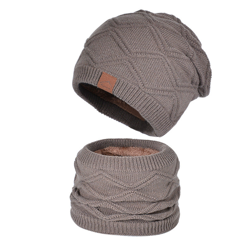 Wholesale Winter Outdoor Cycling Plus Velvet Warm Hat and Scarf Two Pieces