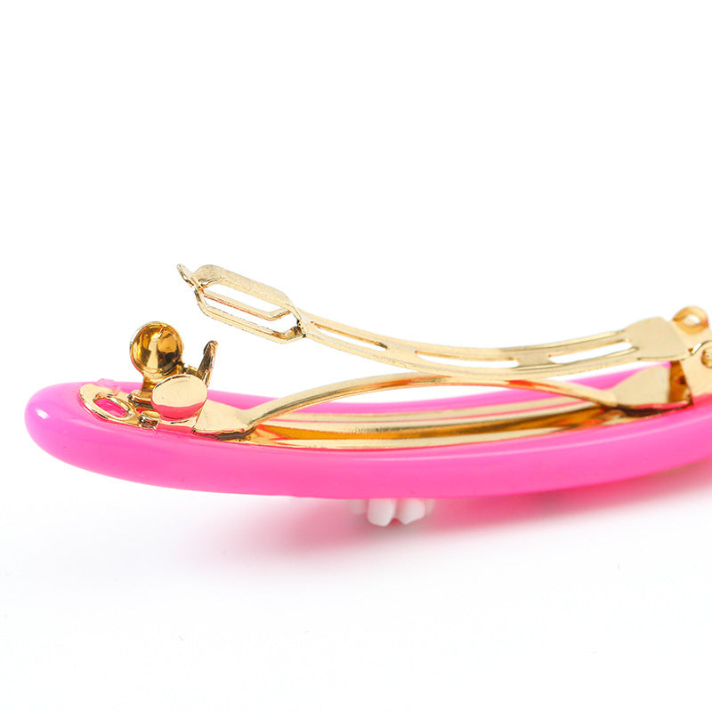 Wholesale Candy Color Resin Diamond Drop Oil Hair Clips