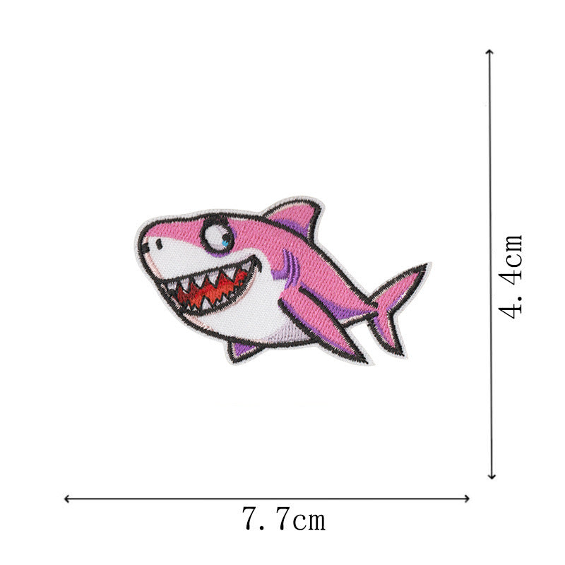 Wholesale Embroidered Ocean Animal Iron On Patches Mermaid Starfish Shark Set Of 10 For ets DIY Craft Supply