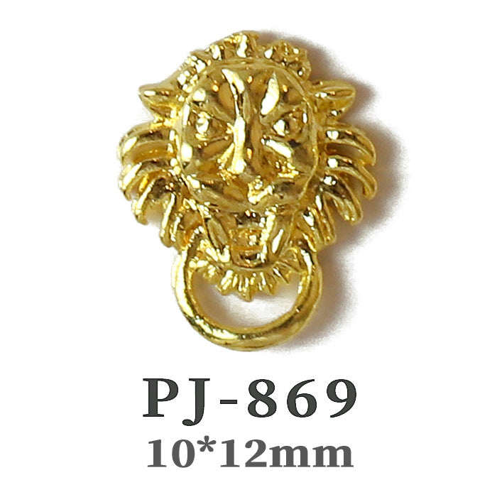 Wholesale  Metal Nail Art Charms Antelope Head Wings Leopard Head Manicure Decorative Accent