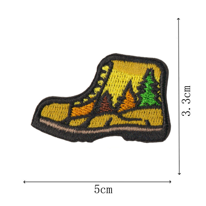 Wholesale 12 Piece Embroidered Patches Iron On Camping Hiking Nature Designs For Shoes Bags Coats