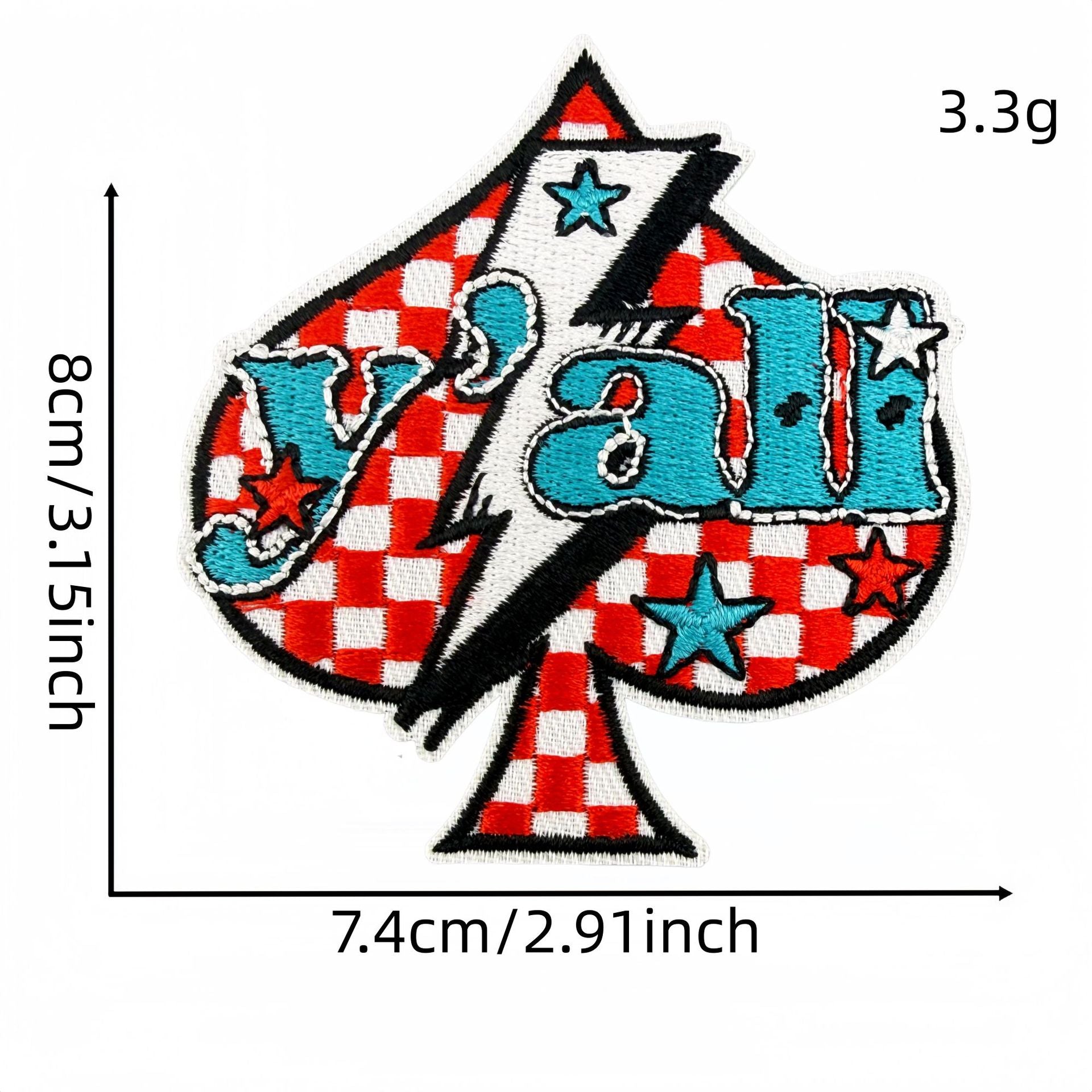 Wholesale Western Style Embroidered Patch Set Skull Checkerboard Design Polyester Thread Fashion Decorative Accessory Gift And Boutique Resale