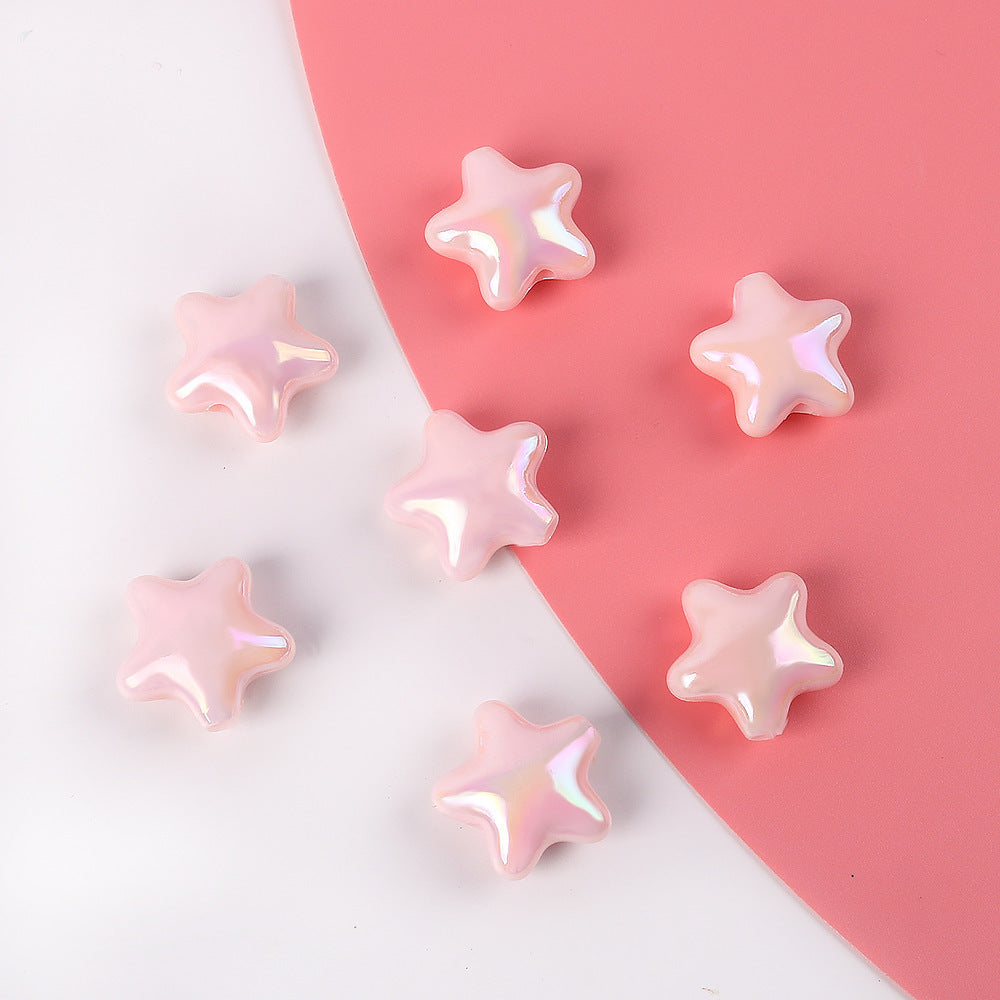 Wholesale 10pcs Cute Star Five-Pointed Star DIY Acrylic Beads Colorful Versatile Accessories