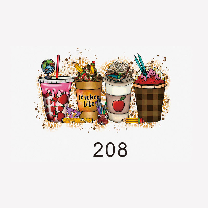 Wholesale 5PCS 16oz Glass Cup Cute Cup Stickers wraps