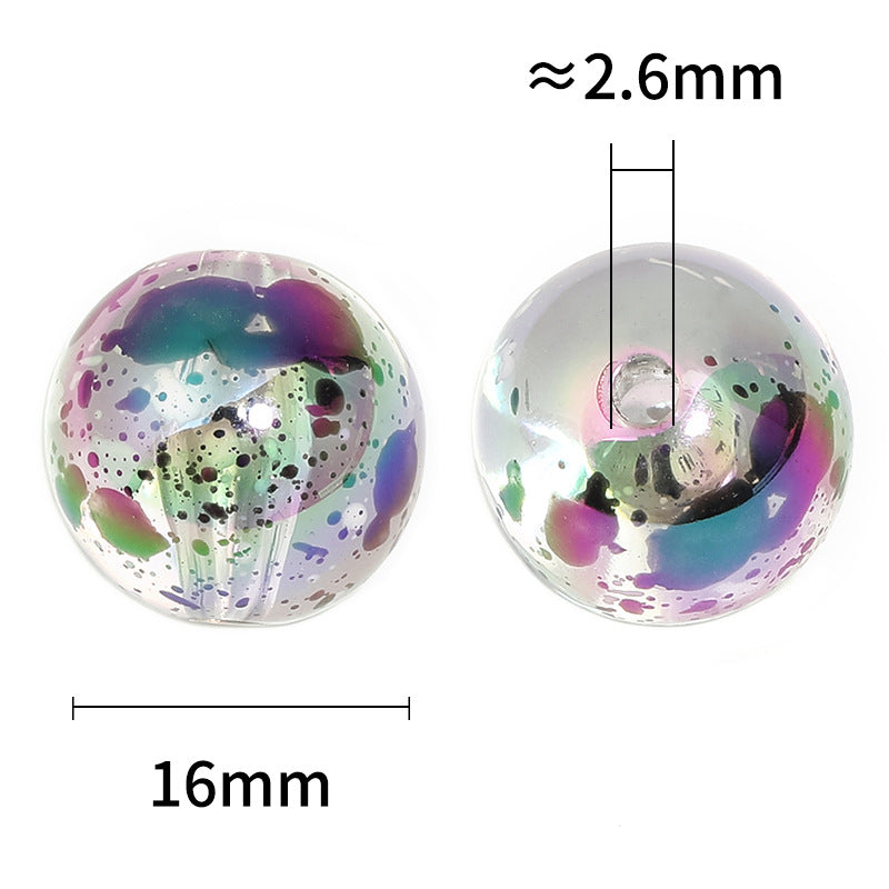 Wholesale 100pcs DIY Color Splash Ink Wind Chime Round Acrylic Beads