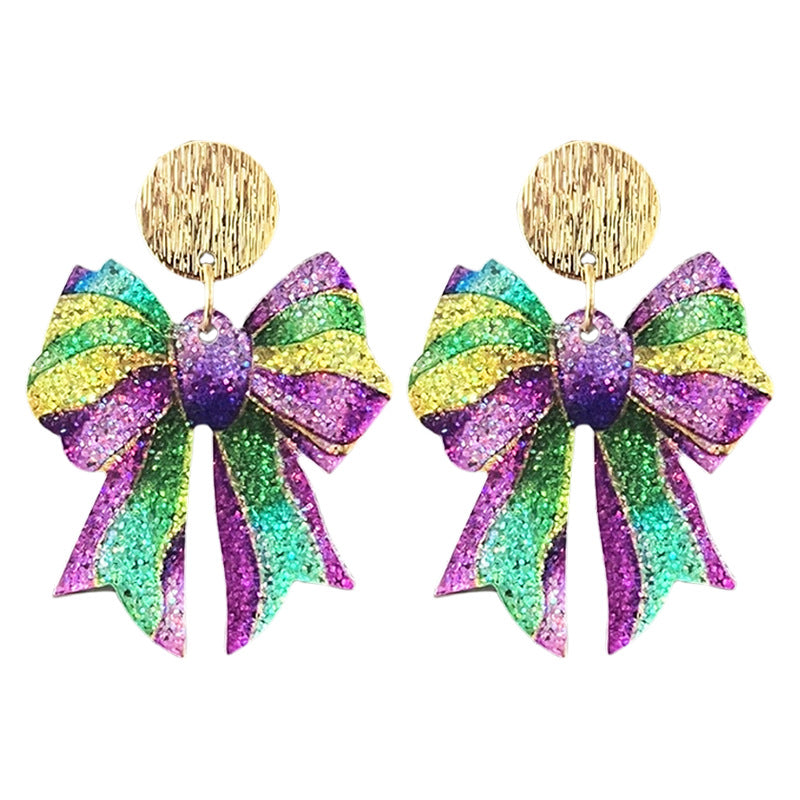 Wholesale Carnival Shining Parade Boots Map Bow Earrings