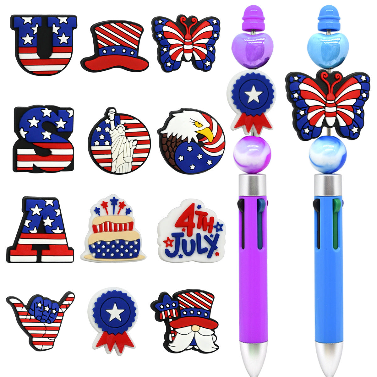 Wholesale Random 100pcs Soft Glue Beaded Pen Decoration DIY Beads