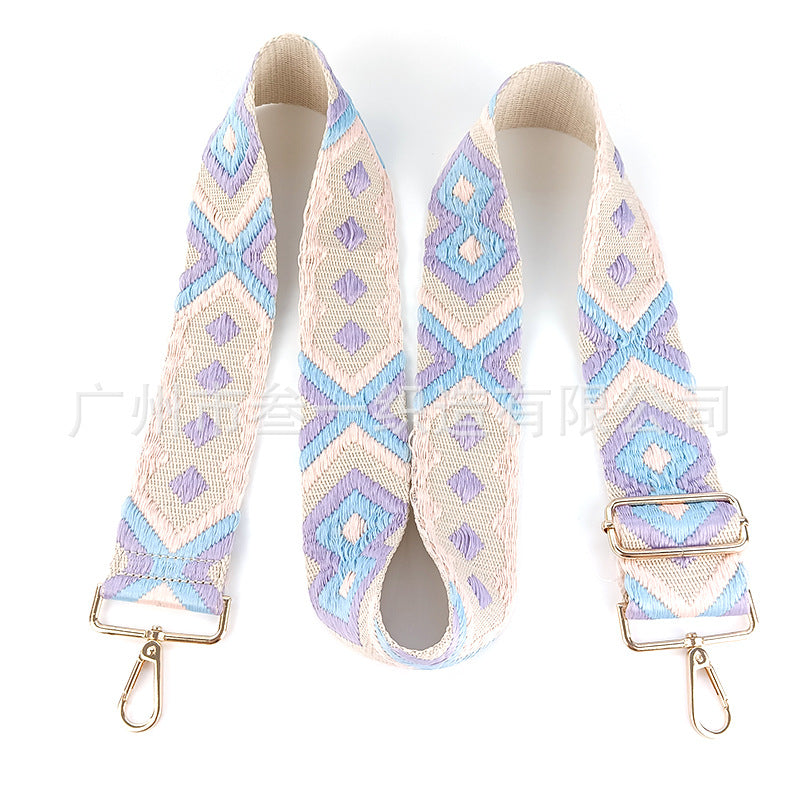 Wholesale All-match Ethnic Style 3.8cm Diamond Jacquard Adjustable Lengthened Retro Style Bag Strap
