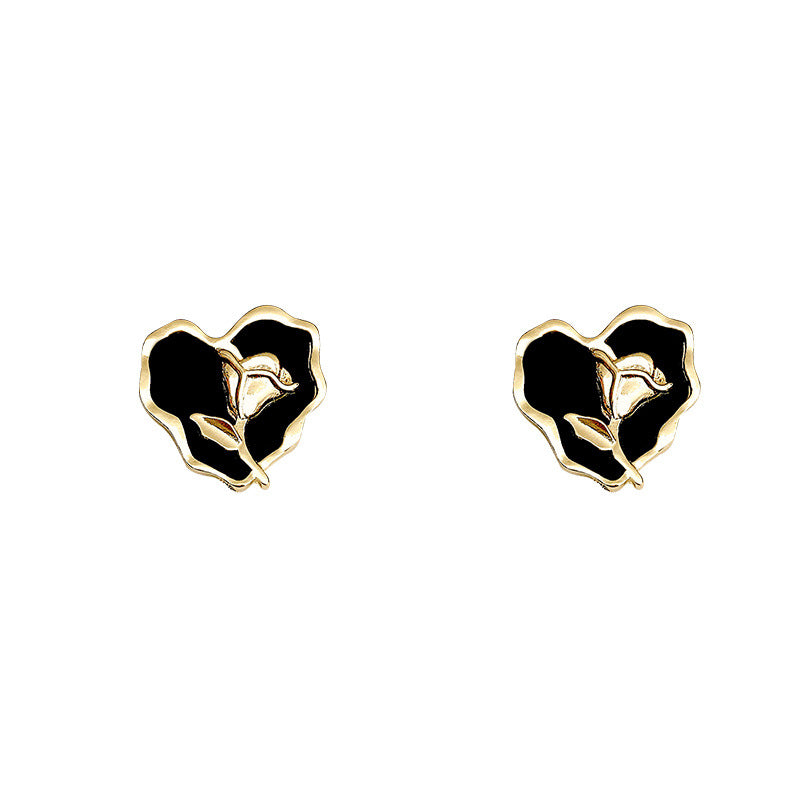 Wholesale Tulip Flowers Love Heart Alloy Earrings