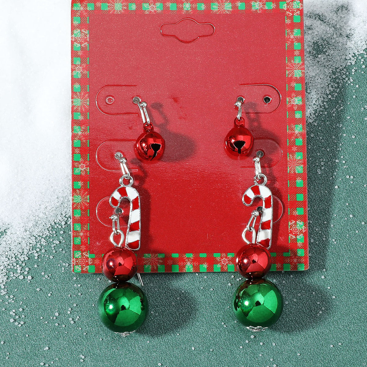 Wholesale Christmas Candy Snowman Earrings Diamond Snowflake Earrings