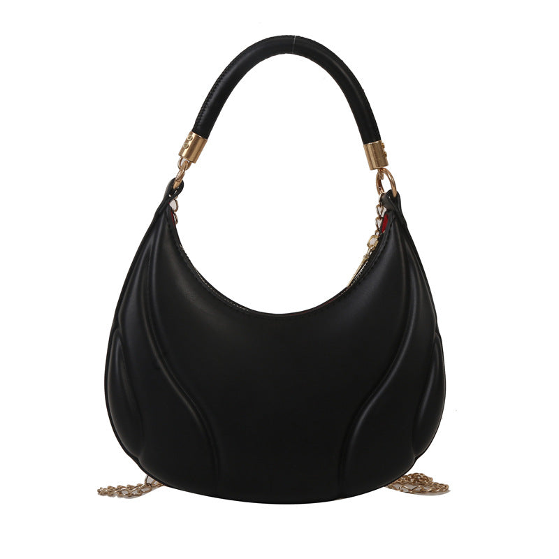 Wholesale Pink PU Underarm Bag Single Shoulder Crescent Bag