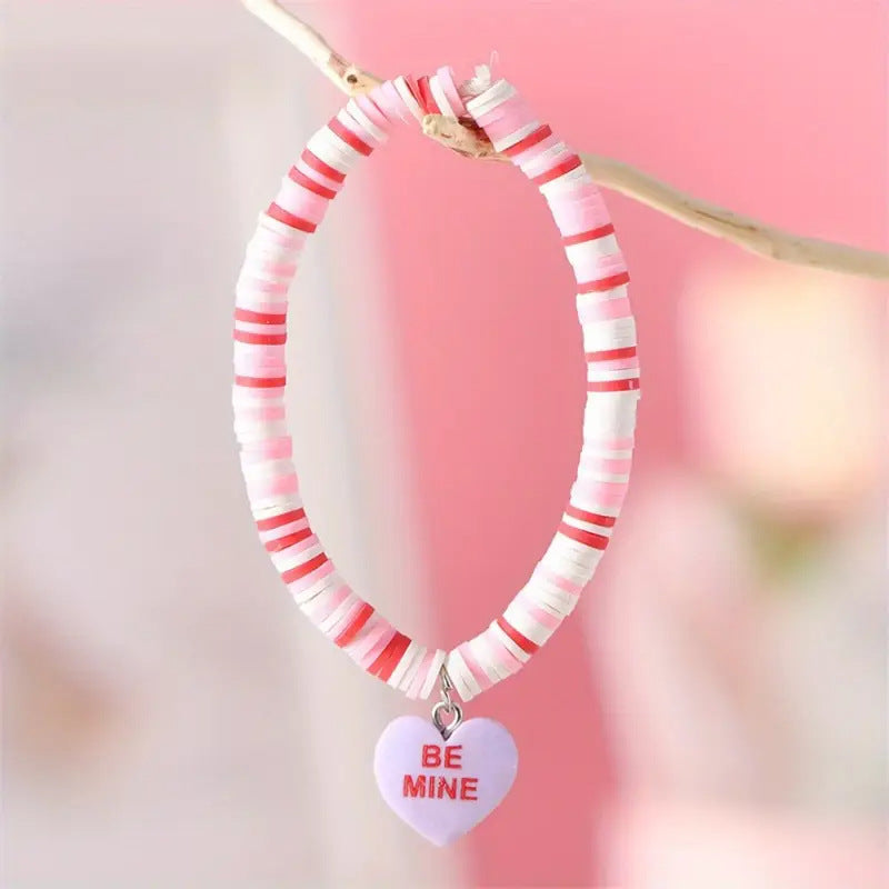 Wholesale Love Tagging Soft  Cute Resin Pendant Valentine' s Day  Clay Bead Bracelet