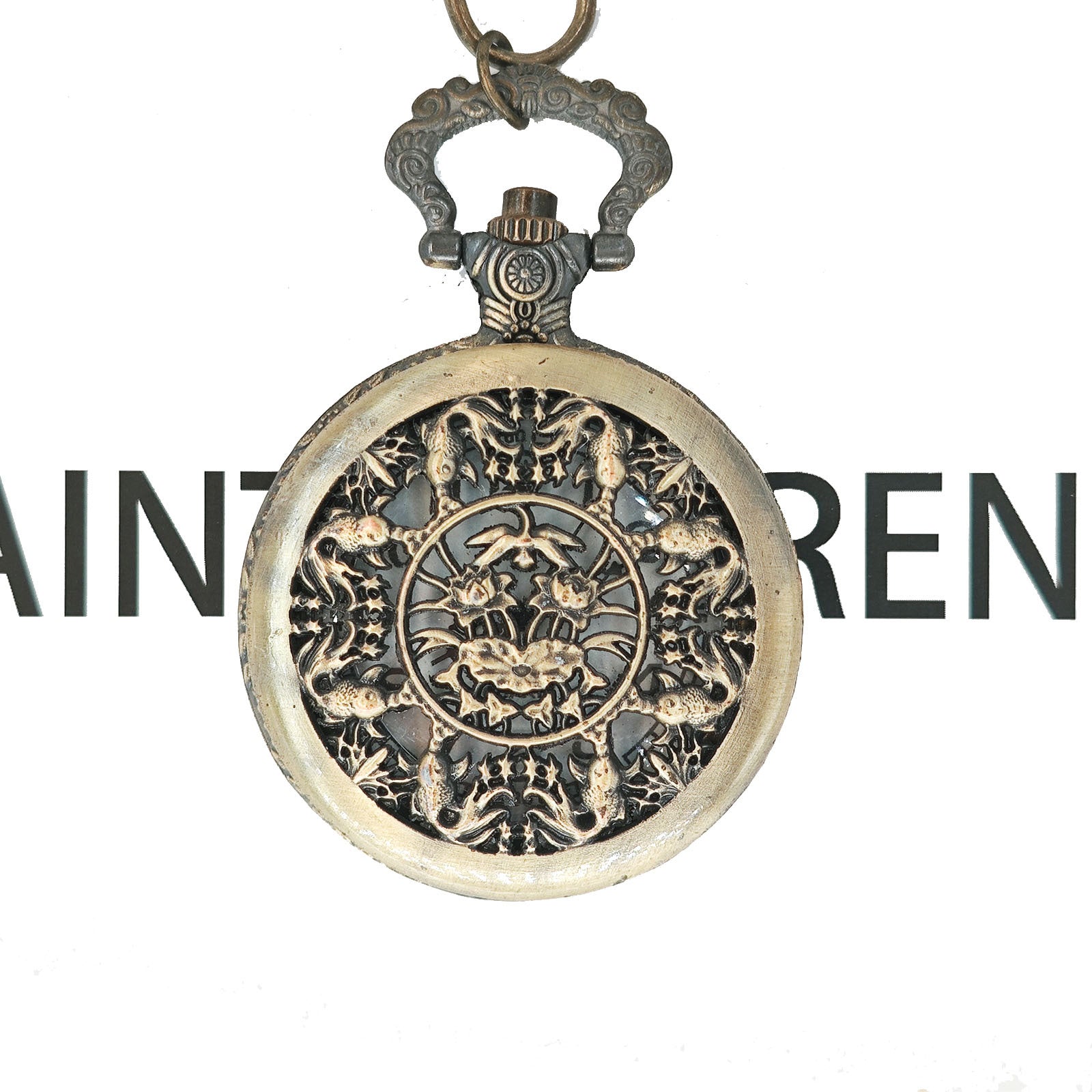 Wholesale Hollow out retro flip quartz pocket watch