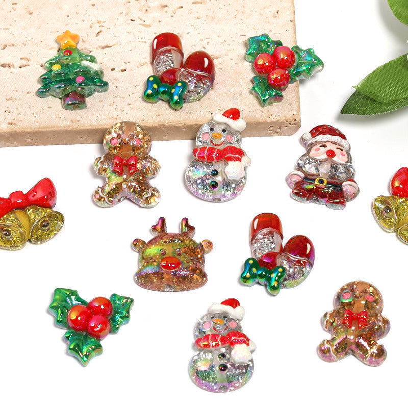 Wholesale 50pcs/pack Christmas DIY resin accessory sequins with holes for beading